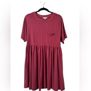 Silence + noise urban outfitters babydol mini t-shirt dress red XS